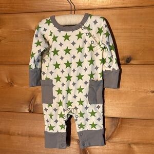 Positively Organic 100% Organic Cotton baby onesie pajamas Star print Size 0-3mo